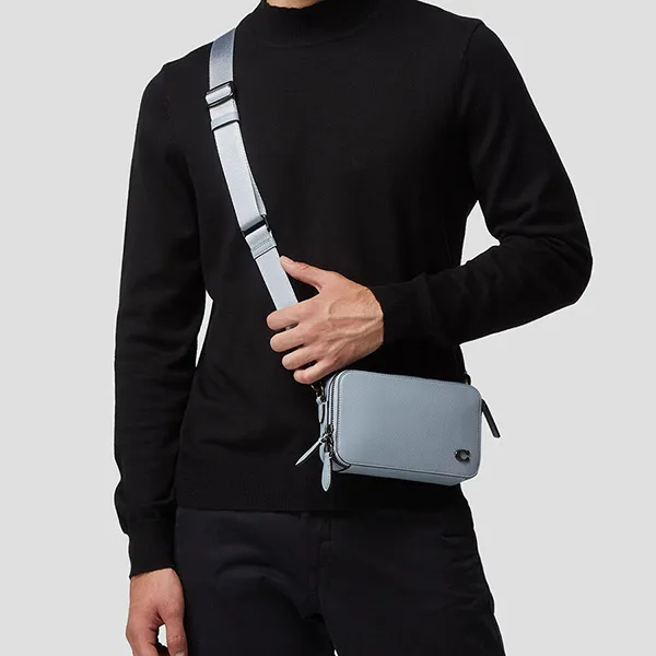 Túi Đeo Chéo Coach Leather Crossbody Bag CC070 Màu Xanh Xám - Túi xách - Vua Hàng Hiệu