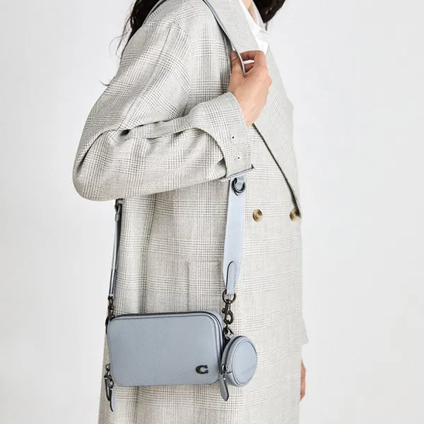 Túi Đeo Chéo Coach Leather Crossbody Bag CC070 Màu Xanh Xám - Túi xách - Vua Hàng Hiệu