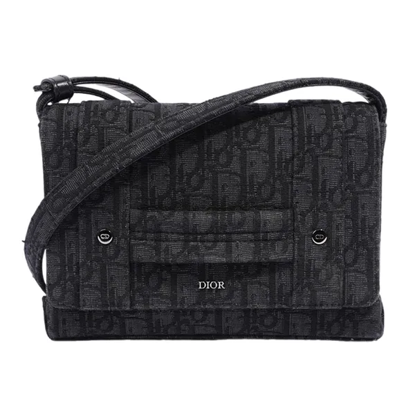 Túi Đeo Chéo Nam Dior Oblique Flap Crossbody Bag Màu Đen - Túi xách - Vua Hàng Hiệu