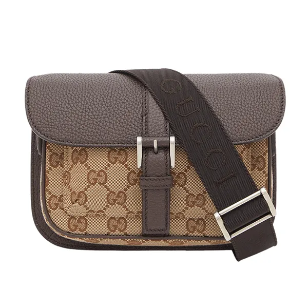 Túi Đeo Chéo Gucci Buckle GG Jacquard Mini Bag Màu Be Nâu - Túi xách - Vua Hàng Hiệu