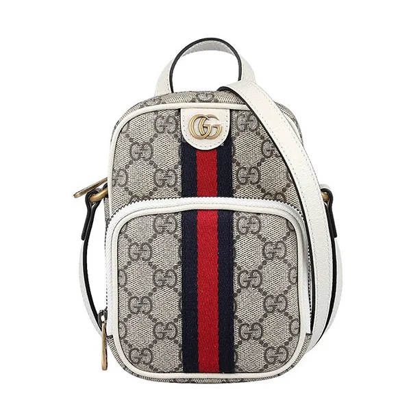 Túi Đeo Chéo Gucci Ophidia Mini Crossbody Bag 671682 96IWT 9794 Màu Xám/Trắng