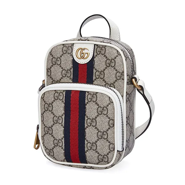 Túi Đeo Chéo Gucci Ophidia Mini Crossbody Bag 671682 96IWT 9794 Màu Xám/Trắng