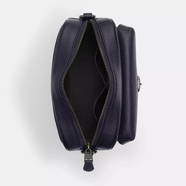 Túi Đeo Chéo Nam Coach Warner Crossbody Bag In Signature Canvas CW217 Màu Xanh Navy