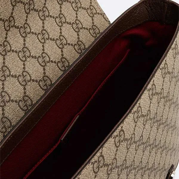 Túi Đeo Chéo Nam Gucci Medium Messenger Interlocking GG Bag Supreme Beige Ebony Màu Nâu - Túi xách - Vua Hàng Hiệu