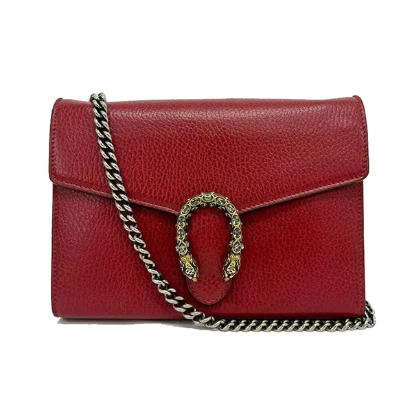 Túi Đeo Chéo Nữ 401231 Chain Wallet 2-Way Clutch Dionysus Shoulder Bag Red Màu Đỏ - Túi xách - Vua Hàng Hiệu