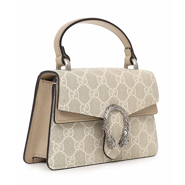 Túi Đeo Chéo Nữ Gucci Beige GG Monogram Mini Dionysus Top Handle Bag Màu Be - Túi xách - Vua Hàng Hiệu