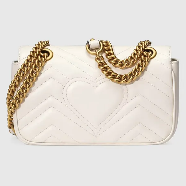 Túi Đeo Chéo Nữ Gucci GG Marmont Matelasse Mini Bag 446744 DTDIT 9022 Màu Trắng - Túi xách - Vua Hàng Hiệu