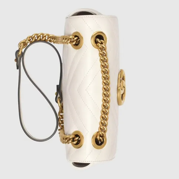 Túi Đeo Chéo Nữ Gucci GG Marmont Matelasse Mini Bag 446744 DTDIT 9022 Màu Trắng - Túi xách - Vua Hàng Hiệu