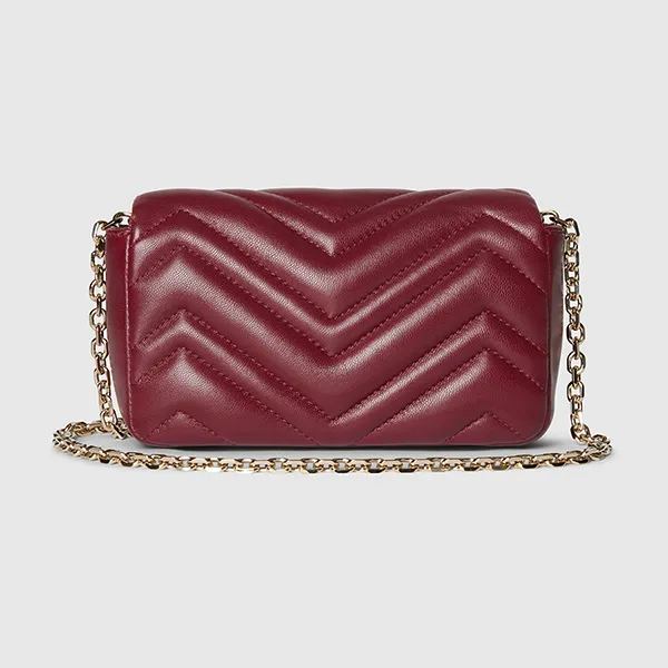Túi Đeo Chéo Nữ Gucci GG Marmont Mini Shoulder Bag Màu Đỏ - Túi xách - Vua Hàng Hiệu