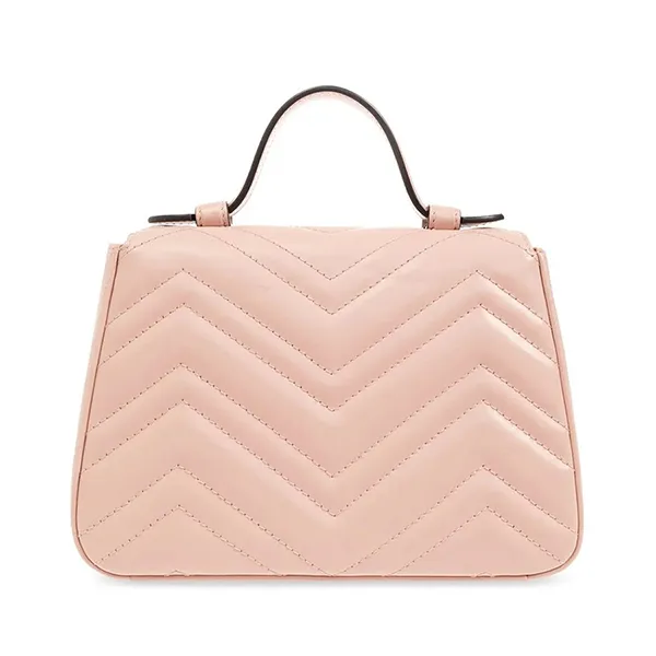 Túi Đeo Chéo Nữ Gucci GG Marmont Mini Top Handle 702563 DAAAH Màu Hồng