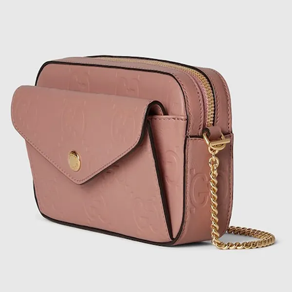 Túi Đeo Chéo Nữ Gucci GG Super Mini Shoulder Bag Rose 781554-AAC1Q-5820 Màu Hồng Beige - Túi xách - Vua Hàng Hiệu