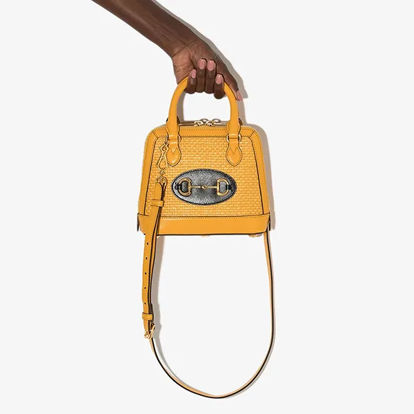 Túi Đeo Chéo Nữ Gucci Horsebit 1955 Raffia Màu Vàng - Túi xách - Vua Hàng Hiệu