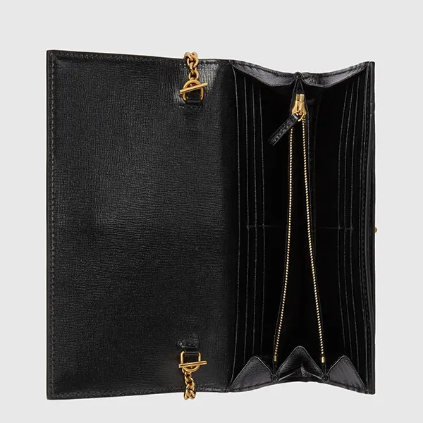 Túi Đeo Chéo Nữ Gucci Jackie 1961 GG Chain Wallet 652681UGMBG9063 Màu Kem Phối Đen