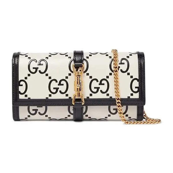 Túi Đeo Chéo Nữ Gucci Jackie 1961 Leather Crossbody Bag On Chain Màu Trắng