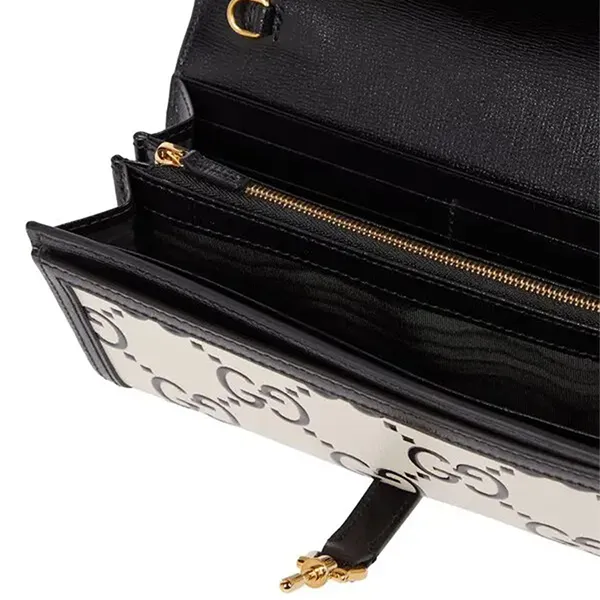 Túi Đeo Chéo Nữ Gucci Jackie 1961 Leather Crossbody Bag On Chain Màu Trắng
