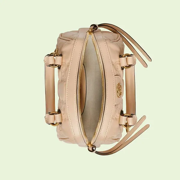 Túi Đeo Chéo Nữ Gucci Mini Top-Handle Bag In GG Matelassé Leather Màu Be