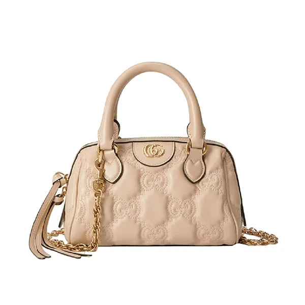 Túi Đeo Chéo Nữ Gucci Mini Top-Handle Bag In GG Matelassé Leather Màu Be