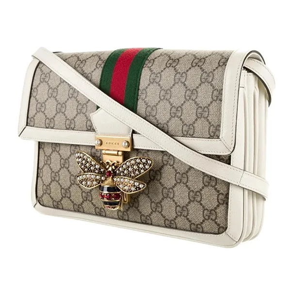Túi Đeo Chéo Nữ Gucci Queen Margaret GG Supreme Medium Crossbody Bag Màu Be - Túi xách - Vua Hàng Hiệu