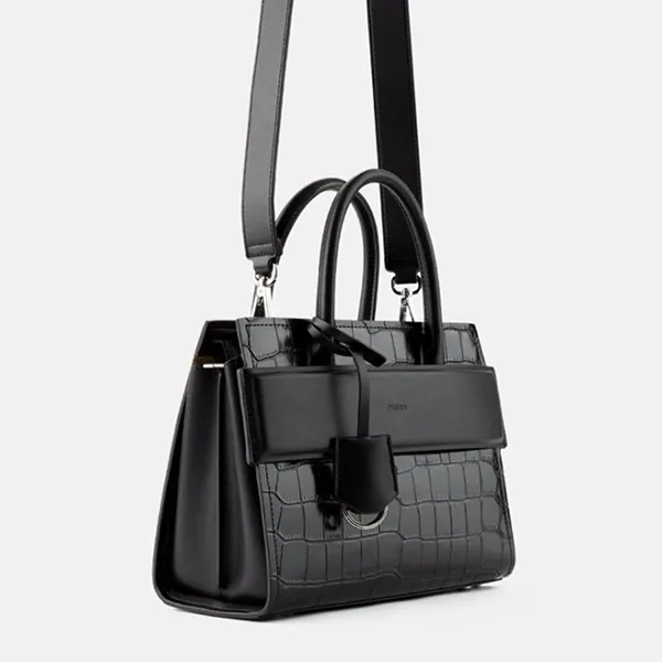 Túi Đeo Chéo Nữ Pedro Croc-effect Leather PW2-46390014 Màu Đen