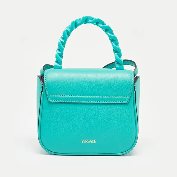 Túi Đeo Chéo Nữ Versace Green Leather Mini La Medusa Top Handle Bag Màu Xanh