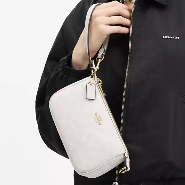 Túi Đeo Vai Nữ Coach Nolita 19 In Signature Canvas Shoulder Bag Màu Trắng - Túi xách - Vua Hàng Hiệu