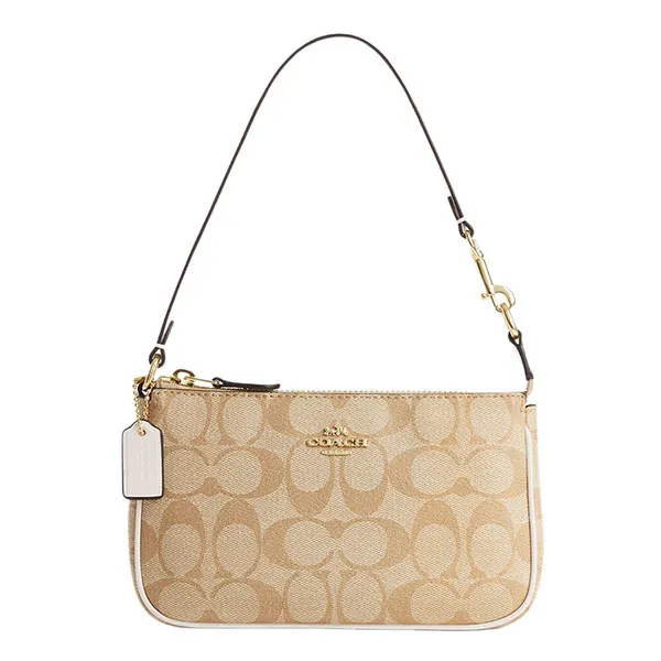 Túi Đeo Vai Nữ Coach Nolita 19 In Signature Canvas Shoulder Bag Màu Vàng Cát - Túi xách - Vua Hàng Hiệu