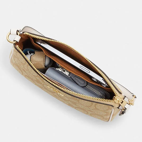 Túi Đeo Vai Nữ Coach Nolita 19 In Signature Canvas Shoulder Bag Màu Vàng Cát - Túi xách - Vua Hàng Hiệu