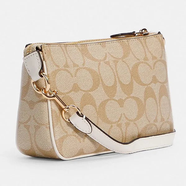 Túi Đeo Vai Nữ Coach Nolita 19 In Signature Canvas Shoulder Bag Màu Vàng Cát - Túi xách - Vua Hàng Hiệu