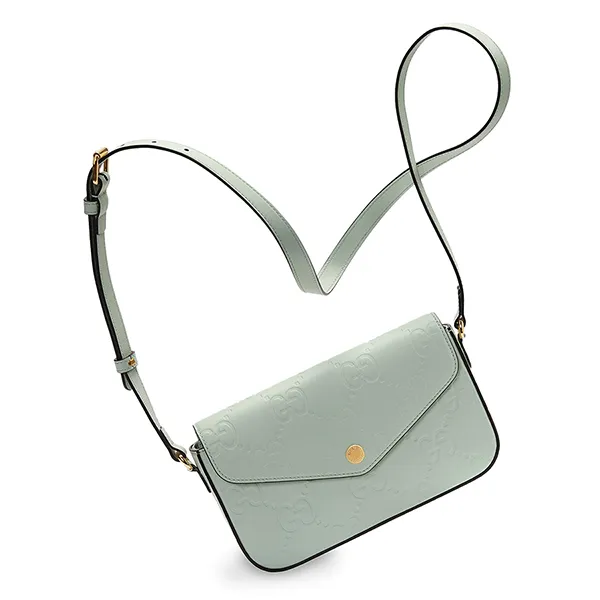 Túi Đeo Vai Nữ Gucci GG Super Mini Shoulder Bag Màu Xanh Nhạt