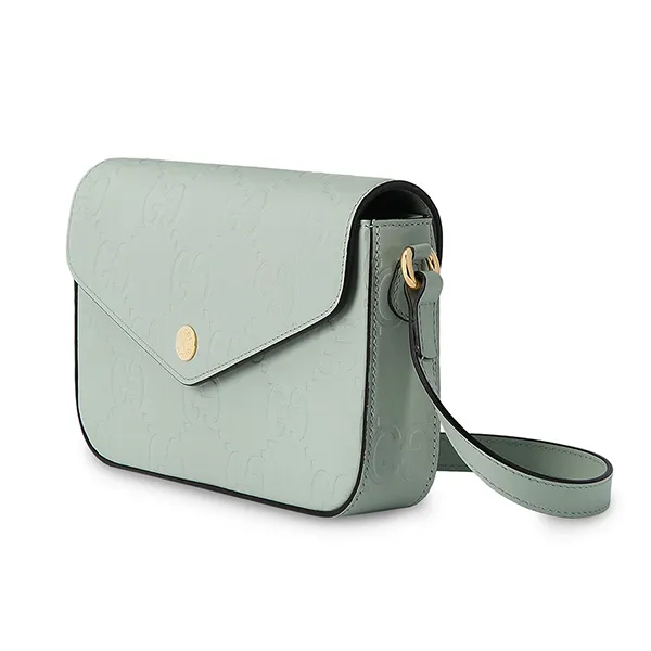 Túi Đeo Vai Nữ Gucci GG Super Mini Shoulder Bag Màu Xanh Nhạt