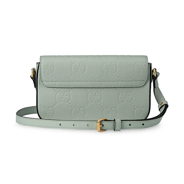 Túi Đeo Vai Nữ Gucci GG Super Mini Shoulder Bag Màu Xanh Nhạt