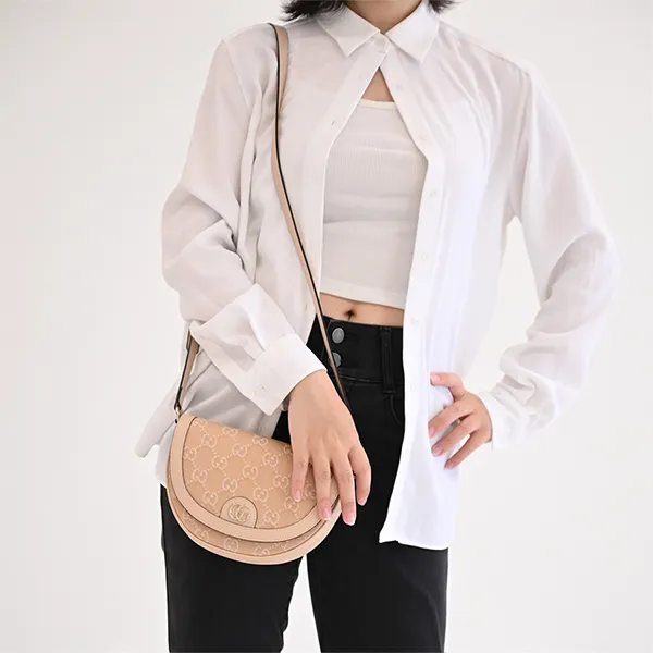 Túi Đeo Vai Nữ Gucci Ophidia Full Version GG Jacquard Canvas Shoulder Bag Màu Be - Túi xách - Vua Hàng Hiệu