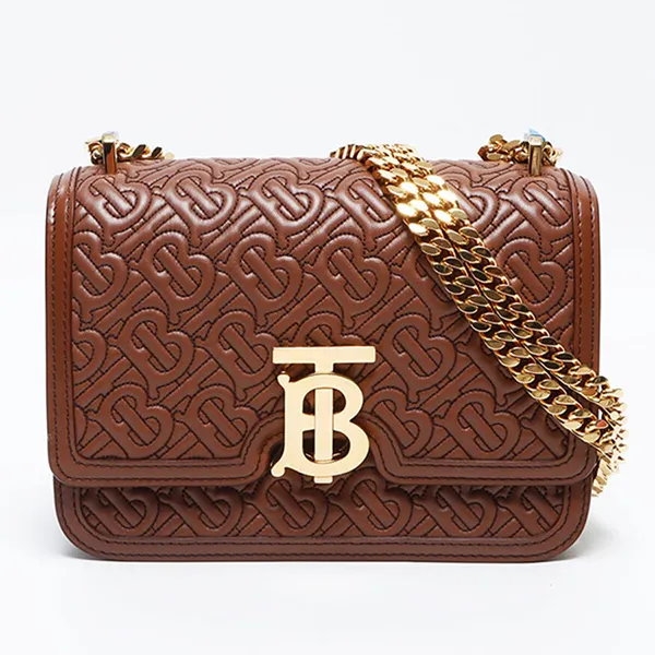 Túi Đeo Vai Nữ Burberry TB Monogram Leather Shoulder Bag Màu Nâu
