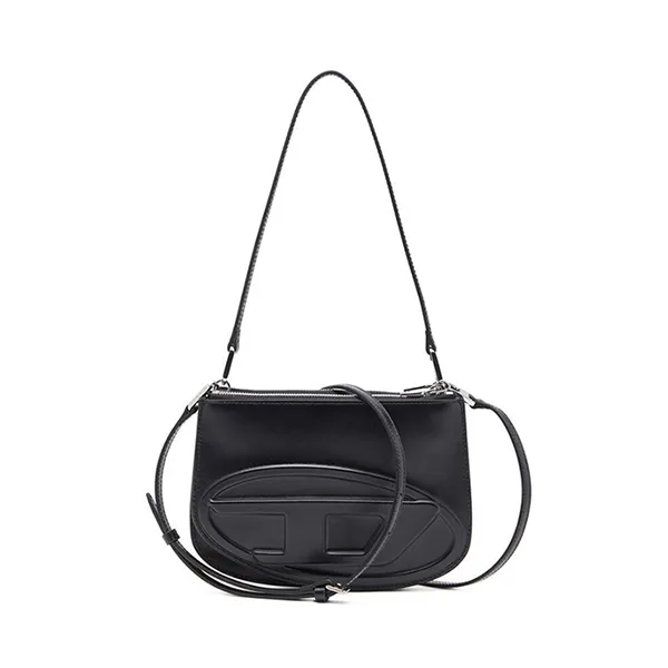 Túi Đeo Vai Nữ Diesel 1DR Twin-Double-Pouch Shoulder Bag In Printed Leather X10330PR818 Màu Đen - Túi xách - Vua Hàng Hiệu
