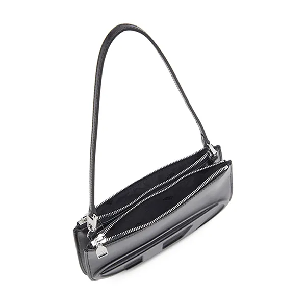 Túi Đeo Vai Nữ Diesel 1DR Twin-Double-Pouch Shoulder Bag In Printed Leather X10330PR818 Màu Đen - Túi xách - Vua Hàng Hiệu