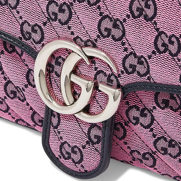 Túi Đeo Vai Nữ Gucci GG Marmont Small Shoulder Bag Màu Hồng Đen