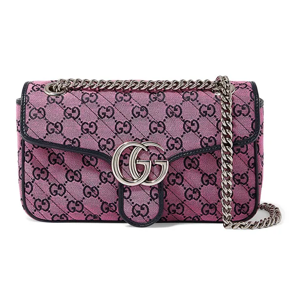 Túi Đeo Vai Nữ Gucci GG Marmont Small Shoulder Bag Màu Hồng Đen