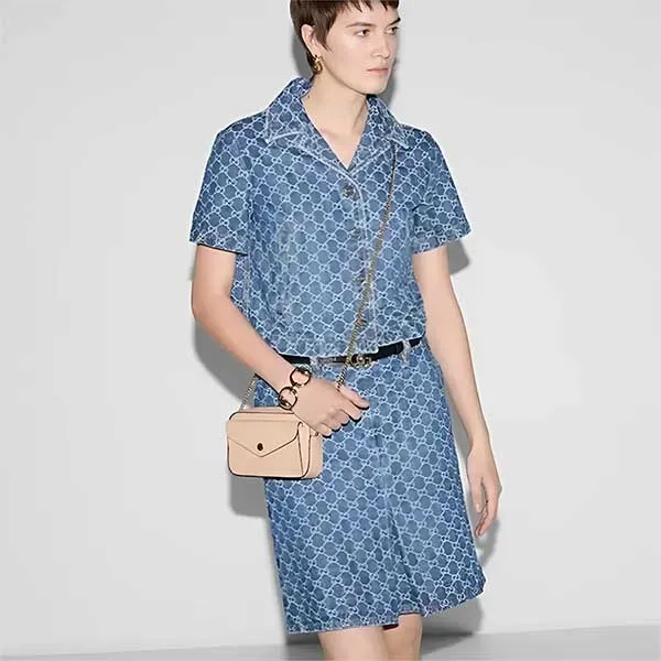 Túi Đeo Vai Nữ Gucci GG Super Mini Shoulder Bag Màu Be