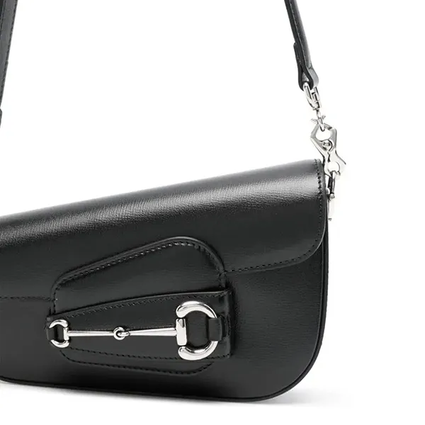Túi Đeo Vai Nữ Gucci Mini Horsebit 1995 Leather Shoulder Bag Màu Đen