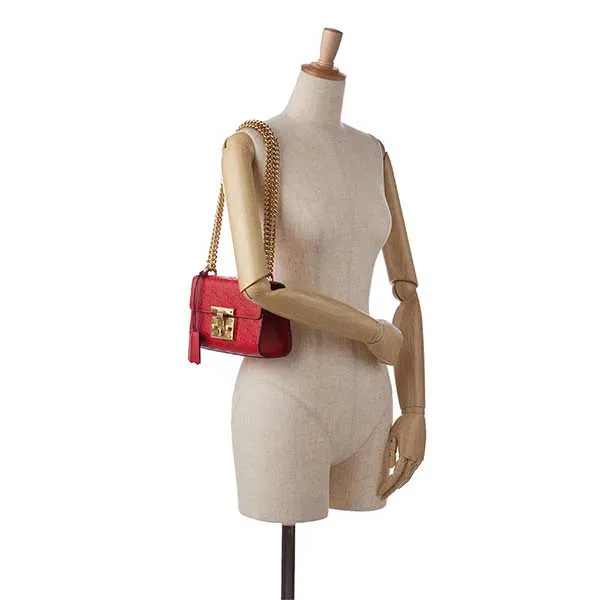 Túi Đeo Vai Nữ Gucci Small Guccissima Padlock Shoulder Bag Màu Đỏ - Túi xách - Vua Hàng Hiệu