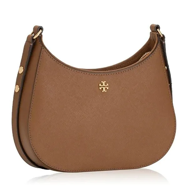 Túi Đeo Vai Nữ Tory Burch Emerson Zip Small Leather Shoulder Bag Màu Nâu