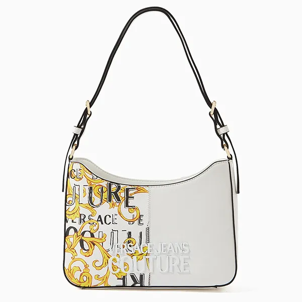 Túi Đeo Vai Nữ Versace Jeans Couture Small Half Print Zip Shoulder Bag Màu Trắng - Túi xách - Vua Hàng Hiệu