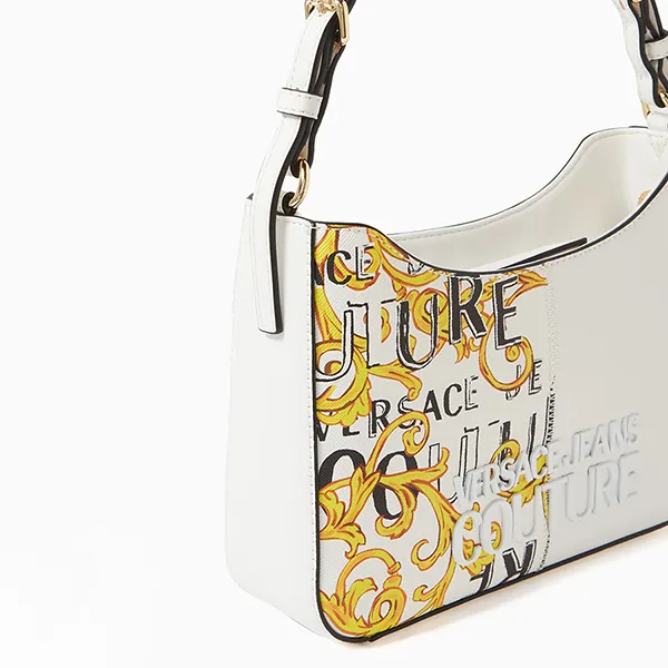 Túi Đeo Vai Nữ Versace Jeans Couture Small Half Print Zip Shoulder Bag Màu Trắng - Túi xách - Vua Hàng Hiệu