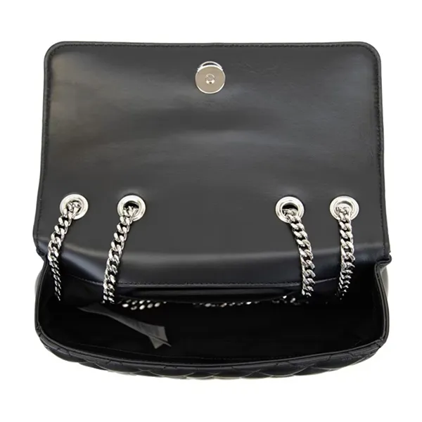 Túi Đeo Vai Nữ Versace Quilted Leather Shoulder Bag With Magnetic Button Màu Đen