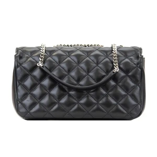 Túi Đeo Vai Nữ Versace Quilted Leather Shoulder Bag With Magnetic Button Màu Đen