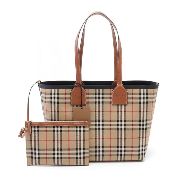 Túi Tote Burberry Canvas Leather Bag 8066223 Màu Be