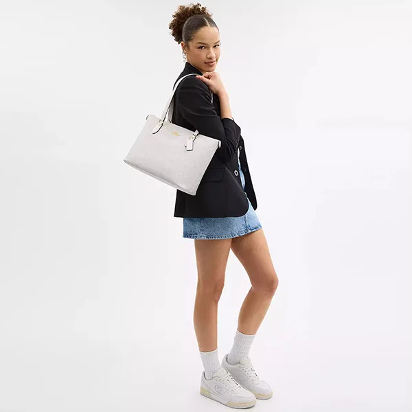 Túi Tote Nữ Coach Gallery Tote Bag In Signature Canvas CW381 Im/White/Chalk Màu Trắng - Túi xách - Vua Hàng Hiệu