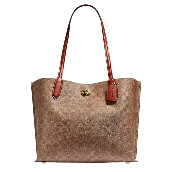 Túi Tote Nữ Coach Willow Tote Bag In Signature Canvas C0693 Màu Nâu - Túi xách - Vua Hàng Hiệu