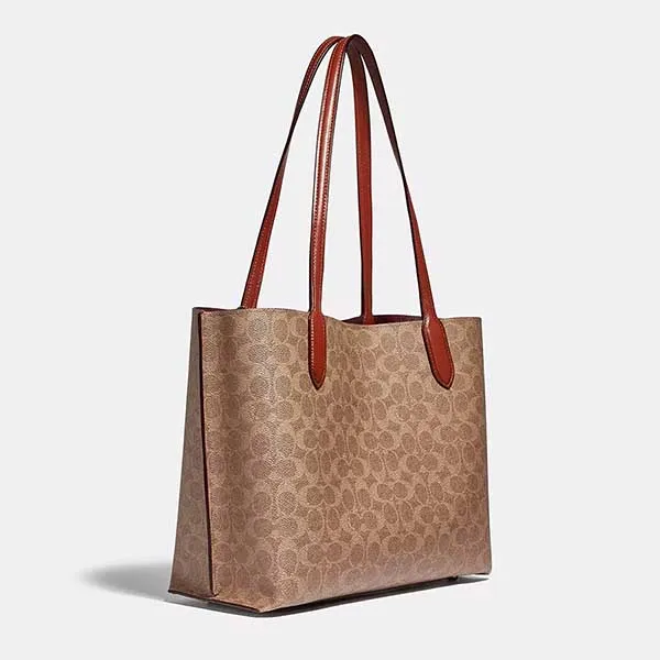 Túi Tote Nữ Coach Willow Tote Bag In Signature Canvas C0693 Màu Nâu - Túi xách - Vua Hàng Hiệu