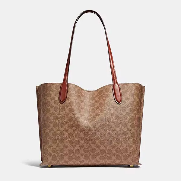 Túi Tote Nữ Coach Willow Tote Bag In Signature Canvas C0693 Màu Nâu - Túi xách - Vua Hàng Hiệu